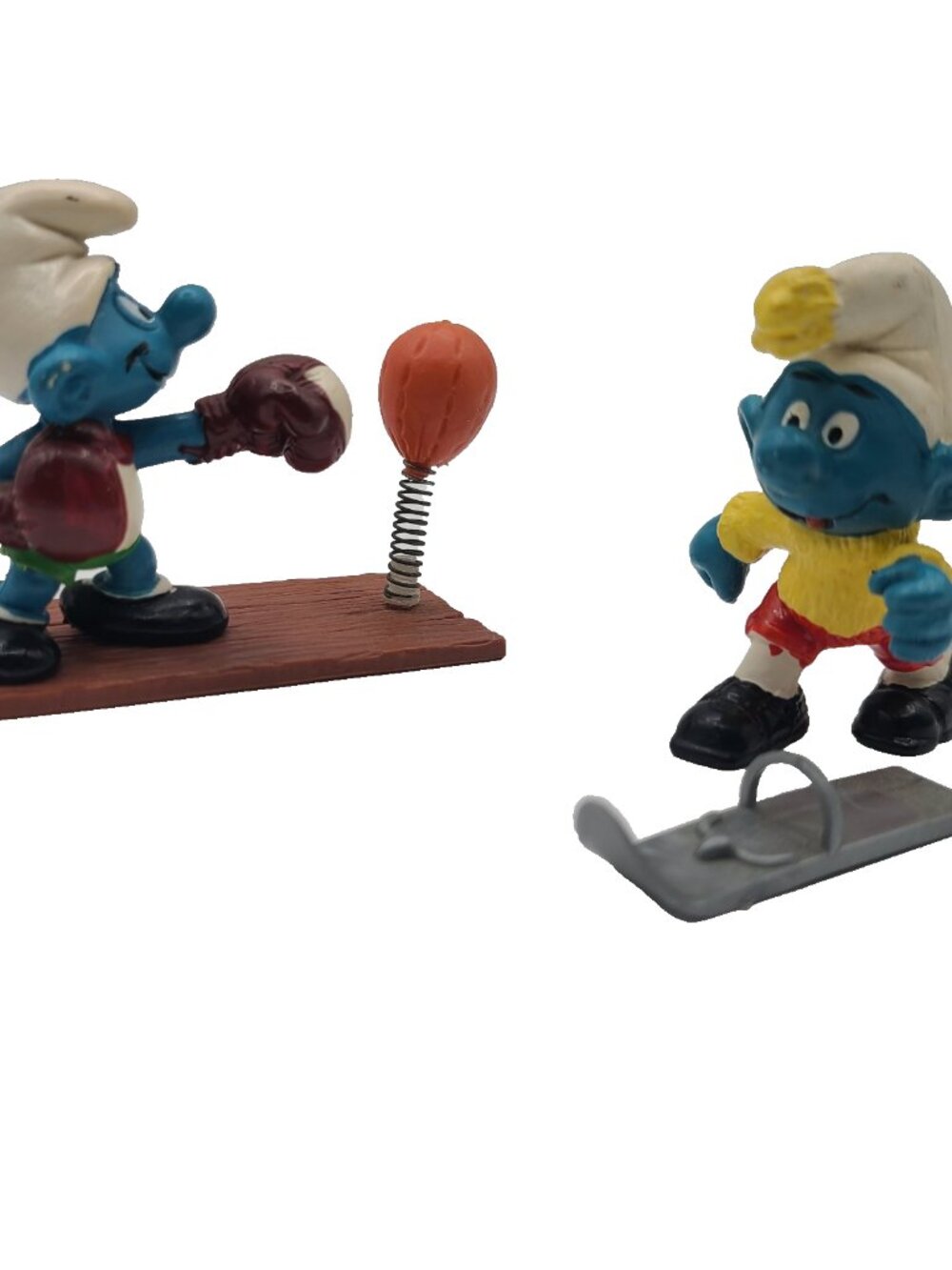 Rare VTG Smurfs PVC Figure Lot – Bozing and Ski Smurf - Picture 5 of 6